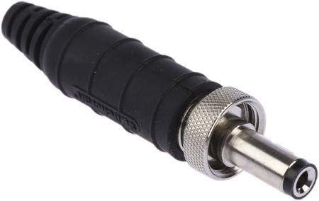 761KS15 Switchcraft DC Adapter Rated At 5A, Cable Mount, length 57.1mm, Nickel Plate, IP68