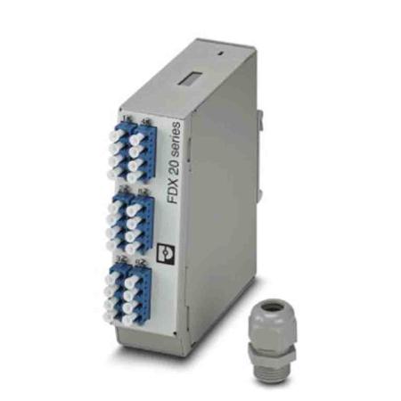 1019707 Phoenix Contact 12 Port LC Single Mode Duplex Fibre Optic Patch Panel With 2 Ports Populated