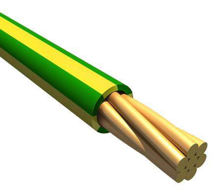 6713 GY005 Alpha Wire Ecogen Ecowire Series Green/Yellow 0.33 mm² Hook Up Wire, 22 AWG, 7/0.25 mm, 30m, MPPE Insulation,