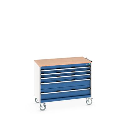40402163-11V Bott, 5 Drawer Sheet Steel Floor Standing Cabinet, 1050 X 650 X 890mm