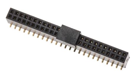 121-6550 RS Pro 1.27mm Pitch 50 Way 2 Row Right Angle PCB Socket, PCB Mount, Solder Termination