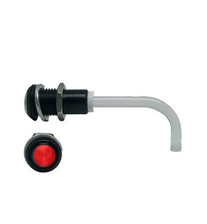 RHD-1100-1500-F9PZR67PR  Bivar, Panel Mount Right Angle LED Light Pipe, Red Round Lens