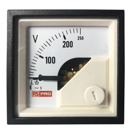 186-2430 RS PRO Analogue Voltmeter AC, Analogue Display 0.01