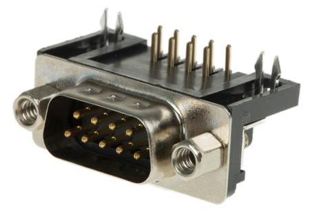 544-3941 RS PRO 9 Way Right Angle Through Hole D-sub Connector Plug, 2.77mm Pitch, with 4-40 UNC
