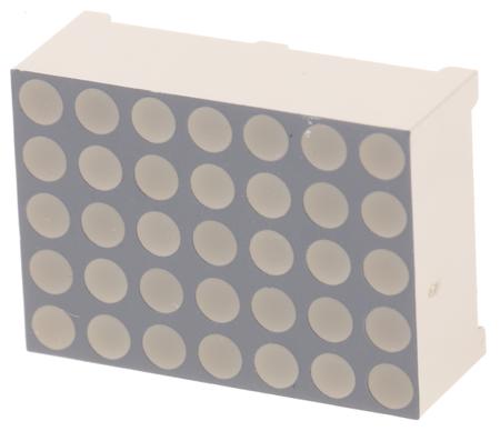 TA07-11SURKWA  Kingbright Dot Matrix LED Display, CA 7 x 5 Dot Matrix Red 90 mcd 17.2mm