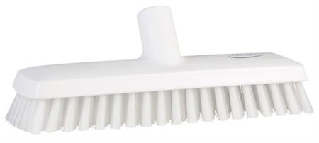 70435 Vikan Medium Bristle White Deck Brush, 32mm bristle length, Polyester, Polypropylene, Stainless Steel bristle material