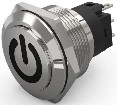 82-6161.1000.B002 EAO 82 Series Push Button Switch, Momentary, Panel Mount, 22.3mm Cutout, SPDT, 240V, IP65, IP67
