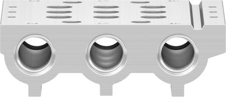 VABM-L1-10S-G18-3 Festo 3 stations G 1/8 Manifold Base, Aluminium Alloy 1/8 in G