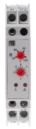 896-6835 RS PRO DIN Rail Mount Timer Relay, 115V ac, 2-Contact, 3 → 120s, 1-Function, SPST