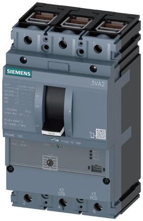 3VA2163-7MS36-0AA0 Siemens, SENTRON MCCB 3P 63A, Breaking Capacity 2.5 kA, Fixed Mount