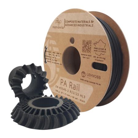 NAPAXRL1200BK NANOVIA 1.75mm Black PA Rail 3D Printer Filament, 2kg