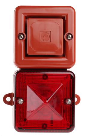 SONFL1XDC012R-R-H e2s SONFL1X-HO Sounder Beacon 100dB, Red Xenon, 12 V dc