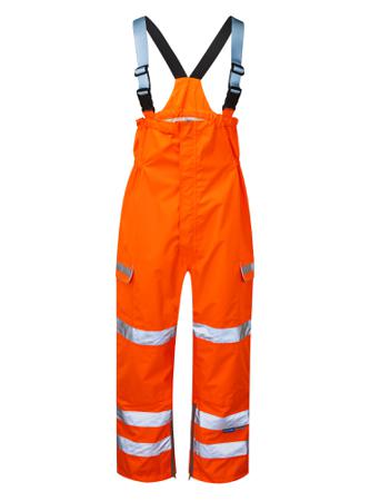 PR504-3XL PULSAR Orange Waterproof Salopettes, 3XL Hi-Vis