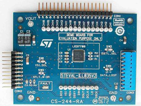 STEVAL-ILL035V2 STMicroelectronics , STEVAL LED Driver Evaluation Board for LED7708 for LED Driver