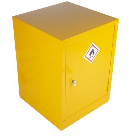424-5370 RS PRO Yellow Steel Lockable 1 Door Flammable Cabinet, 609mm x 457mm x 457mm