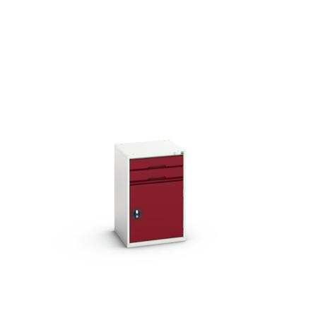 16925016-24 Bott 2 Cabinet, Steel, 800mm x 525mm x 550mm, Light Grey, Red