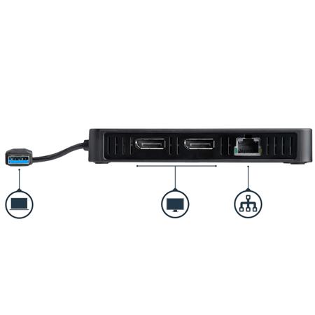 USBA2DPGB StarTech.com Dual Monitor 4K USB 3.0 USB Docking Stations with DisplayPort - 1 x USB ports, USB A