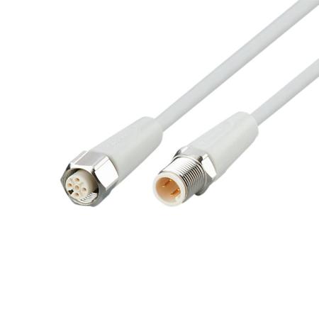 EVF040 ifm electronic Male 4 way M12 to Female 5 way M12 Communication Cable, 0.3 m