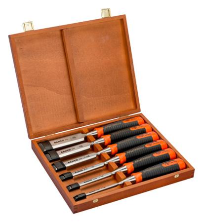 434-S6-EUR Bahco 6 Piece Chisel Set, 235mm Length, 6 mm, 10 mm, 12 mm, 18 mm, 25 mm, 32 mm Blade Width