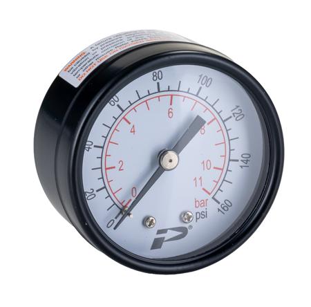 235-1296 RS PRO BSP 1/4 Analogue Pressure Gauge 160psi Back Entry 50mm Outside Diameter