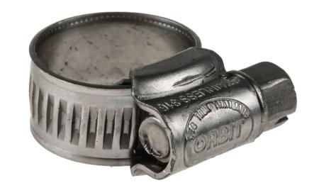 172-0593 RS Pro Stainless Steel Slotted Hex Hose Clip, 12.3mm Band Width, 11mm - 16mm Inside Diameter
