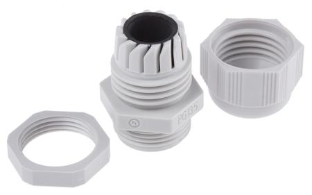 F7001300R SIB PG13.5 Grey PA 6, IP68 Cable Gland With Locknut