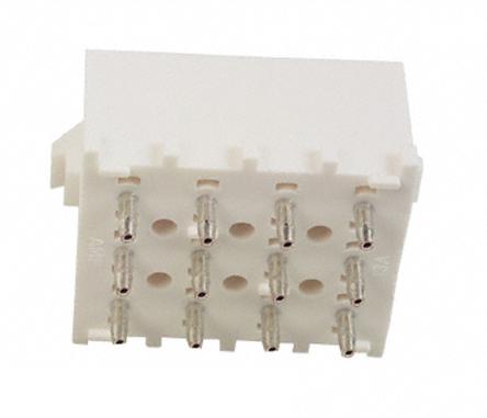 350713-1 TE Connectivity Universal MATE-N-LOK, 6.35mm Pitch, 12 Way, Straight PCB Header, Through Hole