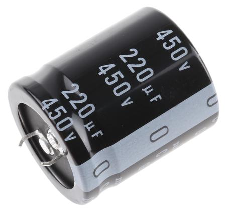 LGU2W221MELB Nichicon 220μF Aluminium Electrolytic Capacitor 450V dc, Snap-In -
