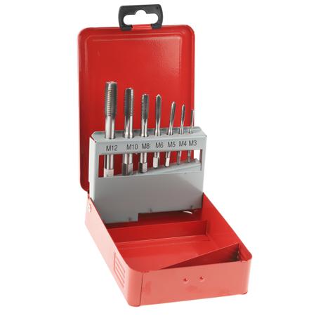 668-1113 RS Pro 7 Piece M12 HSS Left hand thread; Tap Set Second Taps: M3; M4; M5; M6; M8; M10; M12