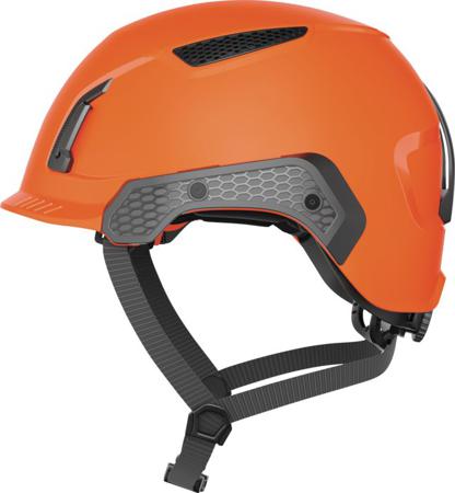 94800 ABUS Abus Orange Safety Helmet with Chin Strap, Adjustable, Ventilated