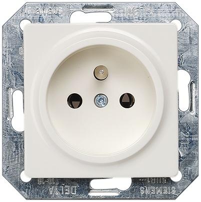 5UB1350 Siemens 5UB13 White 2 Gang Electrical Socket, 2 Poles, 16A, CEE