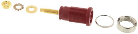 972354101 Hirschmann Test & Measurement, Red 4mm Socket, Gold Plated, 1000V ac/dc, 32A