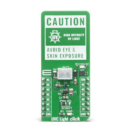 MIKROE-4177 MikroElektronika UVC Light Click LED Driver for TPS61169, 3535UVC1W