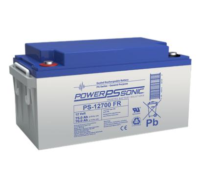 PS-12700-M6-FR Power Sonic 12V M6 Sealed Lead Acid Battery, 75Ah