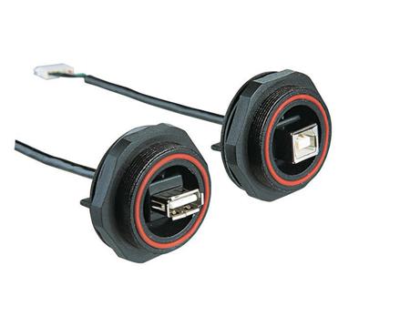 PX0849/A Bulgin Horizontal, Panel Mount, Socket- Single Port Type A 2.0 IP68 USB Connector