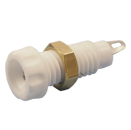 558-860 RS PRO White Female Banana Connectors, 4 mm Connector, Screw Termination, 10A, 60V dc, Nickel Plating