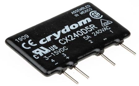 CX240D5R Sensata Crydom CX Series Solid State Relay, 5 A Load, PCB Mount, 280 V ac Load, 15 V dc Control