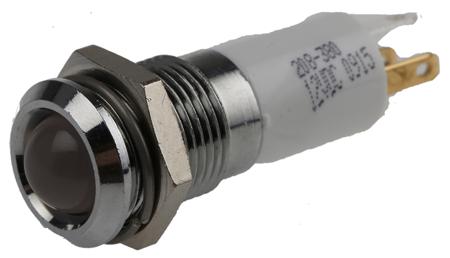 208-380 RS PRO Green, Red, Yellow Panel Mount Indicator, 12V dc, 14mm Mounting Hole Size, Solder Tab Termination