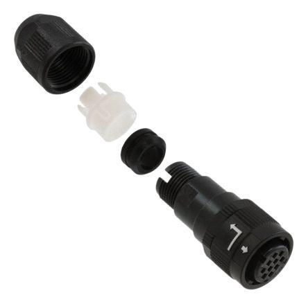 HR34B-12WPK-10SC Hirose HR34B Series, 10 Pole Cable Mount Miniature Connector Plug, IP67, IP68, 12 Shell Size, Female Contacts