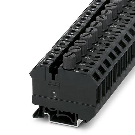 3005170 Phoenix Contact  UK 10-DREHSILA 250 (5X20) Series Black, Single-Level, Screw Termination, Fused