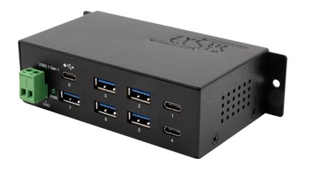 EX-1196HMS Exsys 7 Port USB 3.2 USB A, USB C  Hub, USB Bus Powered, 132 x 32 x 65mm