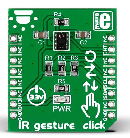 MIKROE-2086 MikroElektronika IR Gesture Gesture Tracking mikroBus Click Board for 74HC32