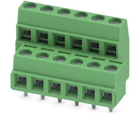 1726134 Phoenix Contact MKKDSN 1.5/ 6 Series PCB Terminal Block, 12-Contact, 5mm Pitch, Through Hole Mount, 2-Row, Screw