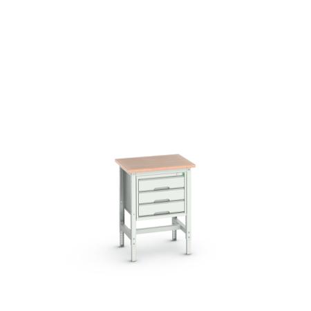 16921602.16 Bott Steel Workbench, 200kg Max Load, Adjustable Height, 930mm x 600mm x 700mm