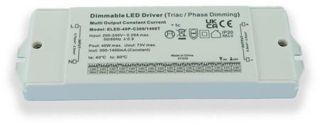 360-651 RS PRO Dimmable LED Driver, 3 → 65V Output, 40W Output, 1400mA Output, Constant Current Dimmable