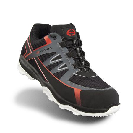 6258346 Heckel RUN-R Black, Grey, Red Non Metal Toe Unisex Safety Boots, UK 11