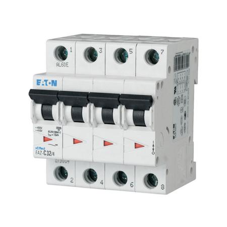 279052-FAZ-C3-5-4 Eaton xEffect FAZ MCB, 4P, 3.5A Curve C, 400V AC, 10 kA Breaking Capacity