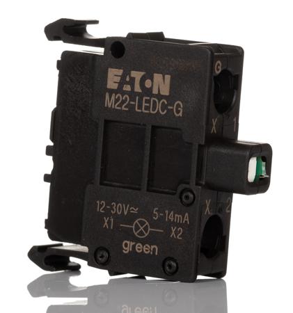 216562 M22-LEDC-G Eaton RMQ Titan M22 Series Light Block, 12 → 30V ac/dc, Green Light