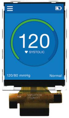 DT028ATFT-TS Displaytech  TFT LCD Colour Display / Touch Screen, 2.8in QVGA, 240 x 320pixels