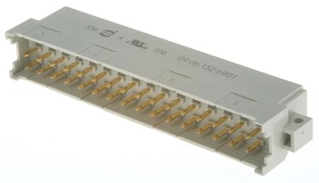09061326901 HARTING 32 Way 5.08mm Pitch, Type F Class C2, 2 Row, Right Angle DIN 41612 Connector, Plug